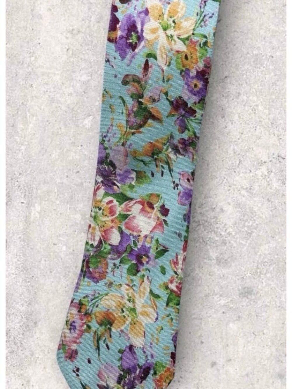 TED BAKER Silk Tie USA XL Blue Purple Green Floral W:2.7" EUC - Picture 5 of 5